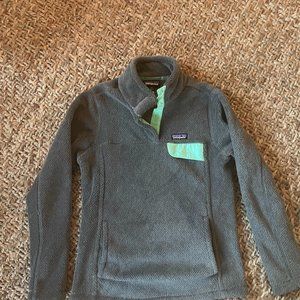 Patagonia Re-Tool Snap-T Fleece Pullover Feather Grey/Vjosa Green M